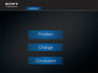 Introduction
Problem
Change
Conclusion
 
