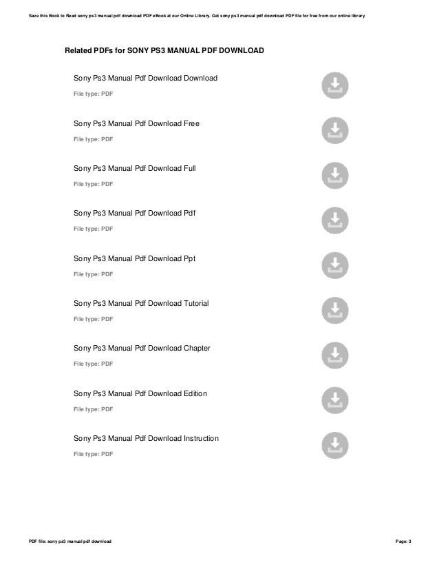 Sony ps3-manual-pdf-download
