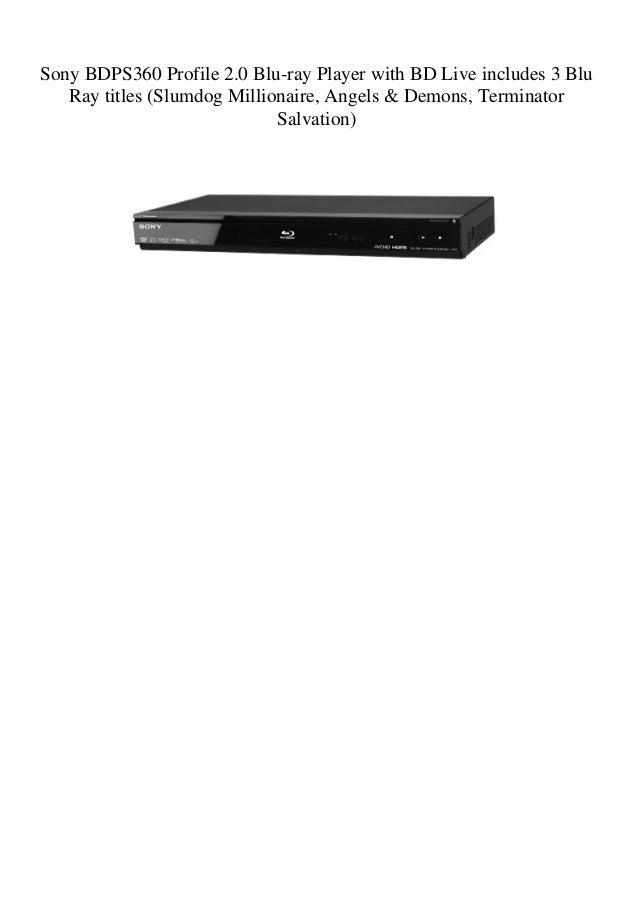 Sony BDPS360 Profile 2.0 Bluray Player with BD Live includes 3 Blu Ray