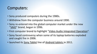 Sony First Computer Sony | PPTX