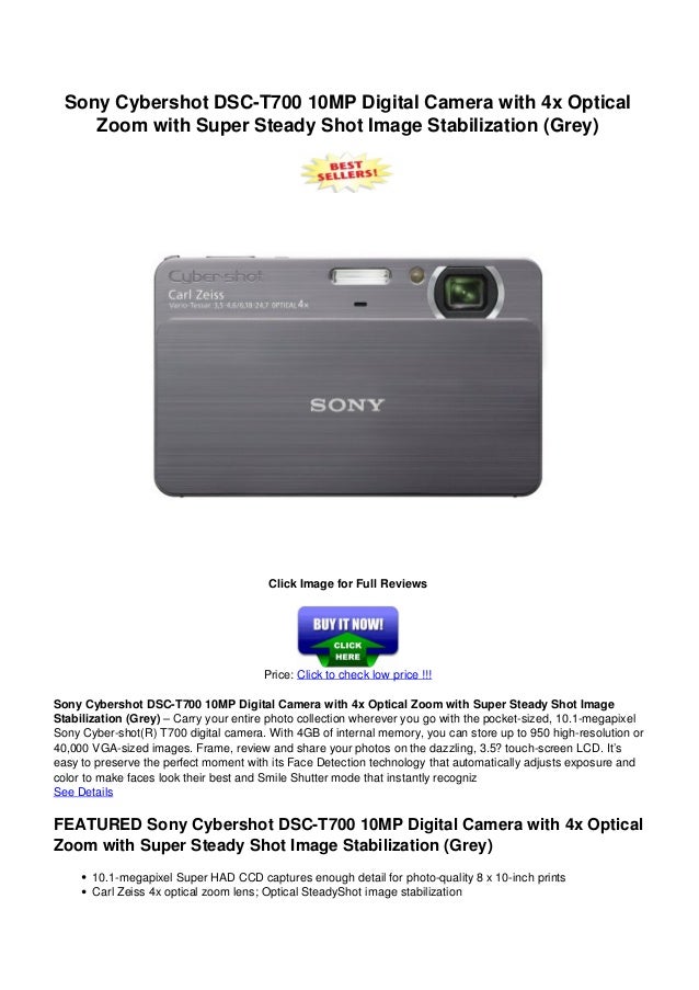 Sony cybershot dsct700_10_mp_digital_camera_with_4x_optical_zoom_wit…