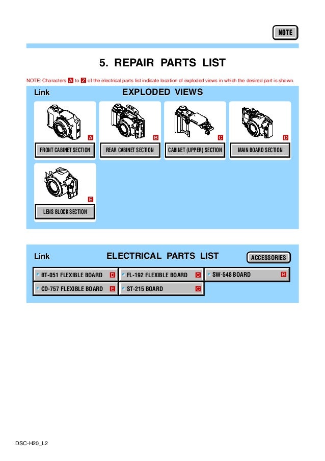 Sony dsc h20 service manual level 2 ver 1.1 2009.04 rev-1 (9-852-683-…