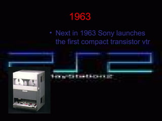 1963
• Next in 1963 Sony launches
the first compact transistor vtr
 