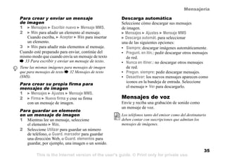 This is the Internet version of the user's guide. © Print only for private use.
35
Mensajería
Para crear y enviar un mensa...