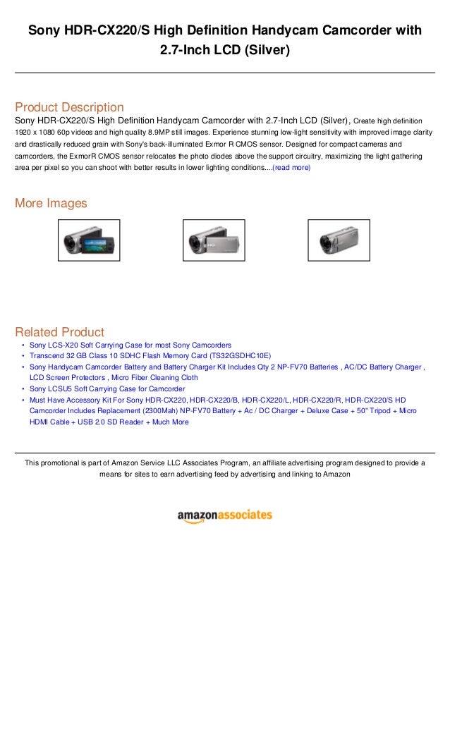 Sony Handycam Hdr Cx220 User Manual Sony Handycam Hdr Cx220 User Manual