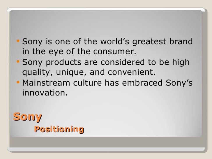 Sony Marketing Plan Slide Show