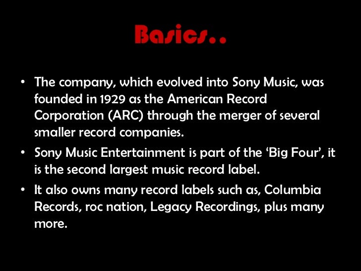 Sony music entertainment inc record labels