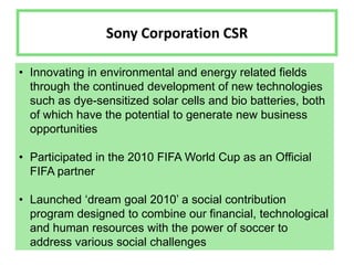 Sony Corporation CSR