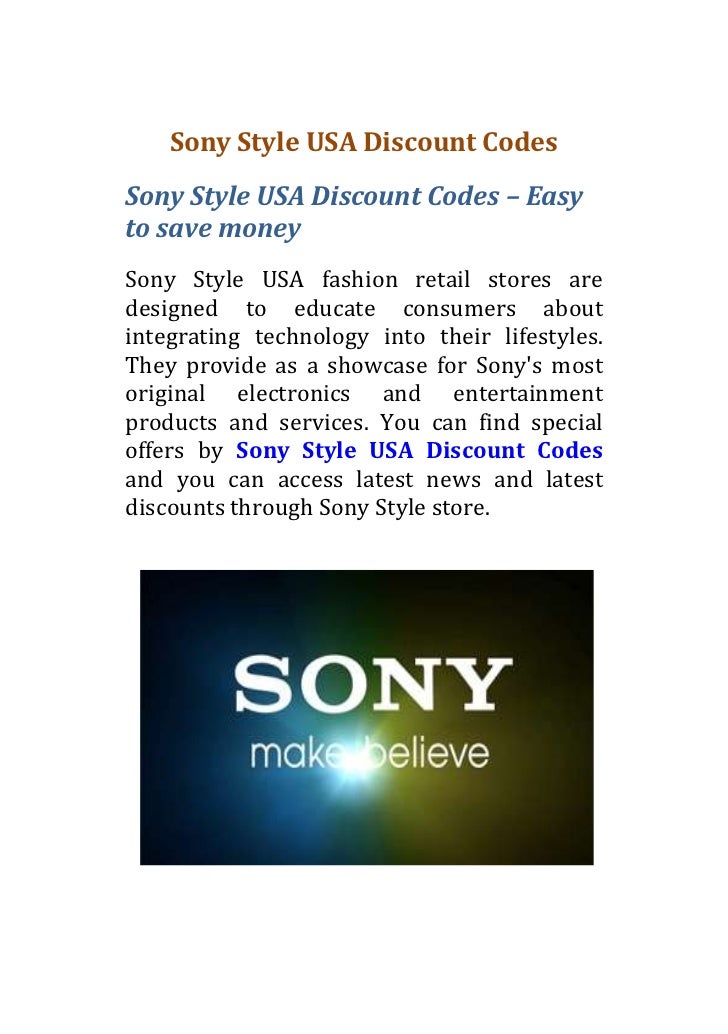 Sony Style Discount Codes