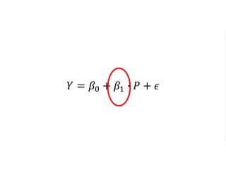 𝑌 = 𝛽0 + 𝛽1 ∙ 𝑃 + 𝜖
 