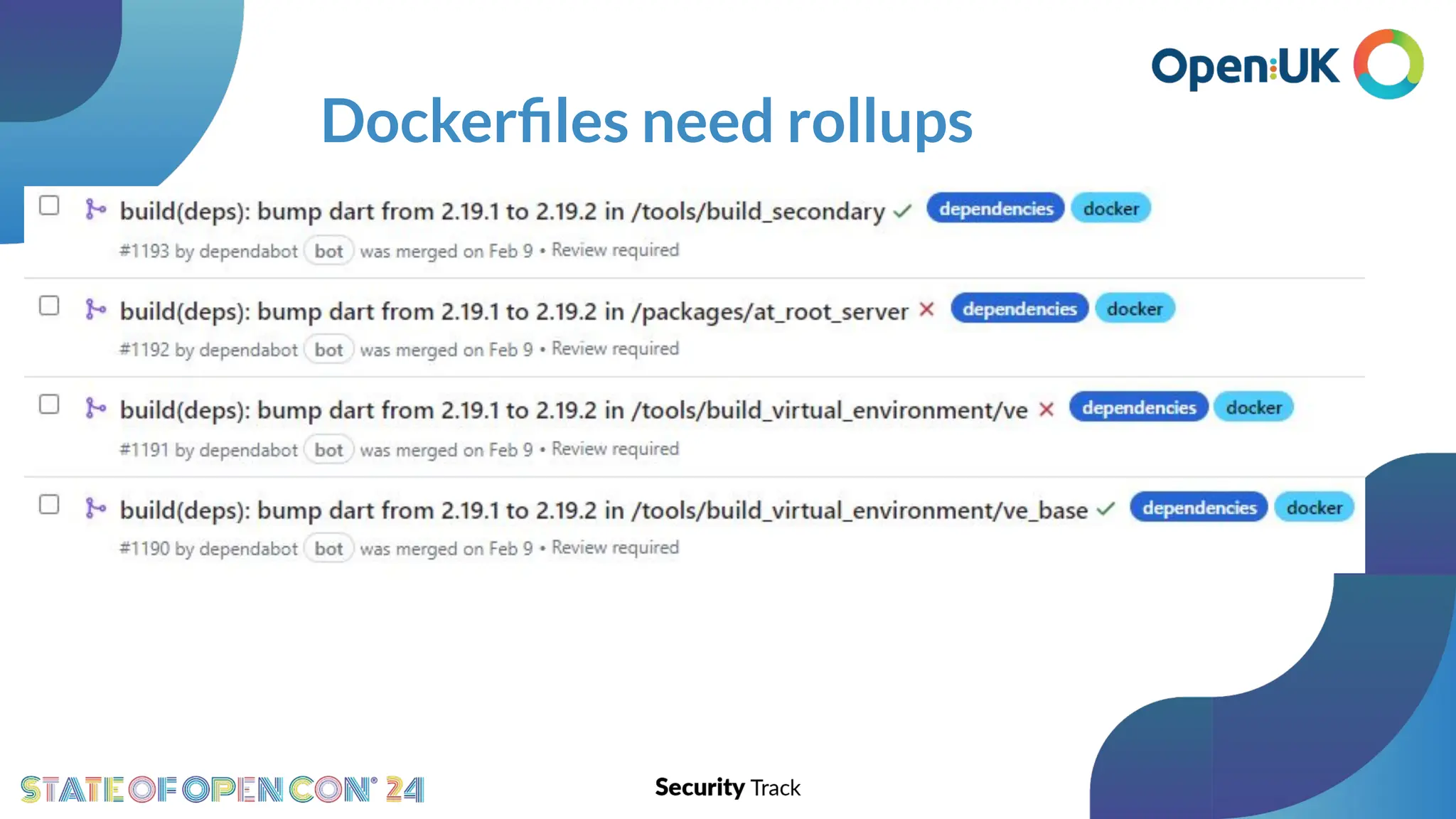 Dockerﬁles need rollups
 