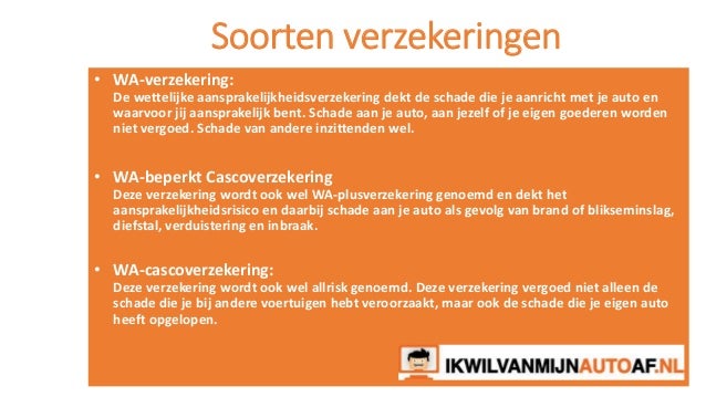 Soorten verzekeringen