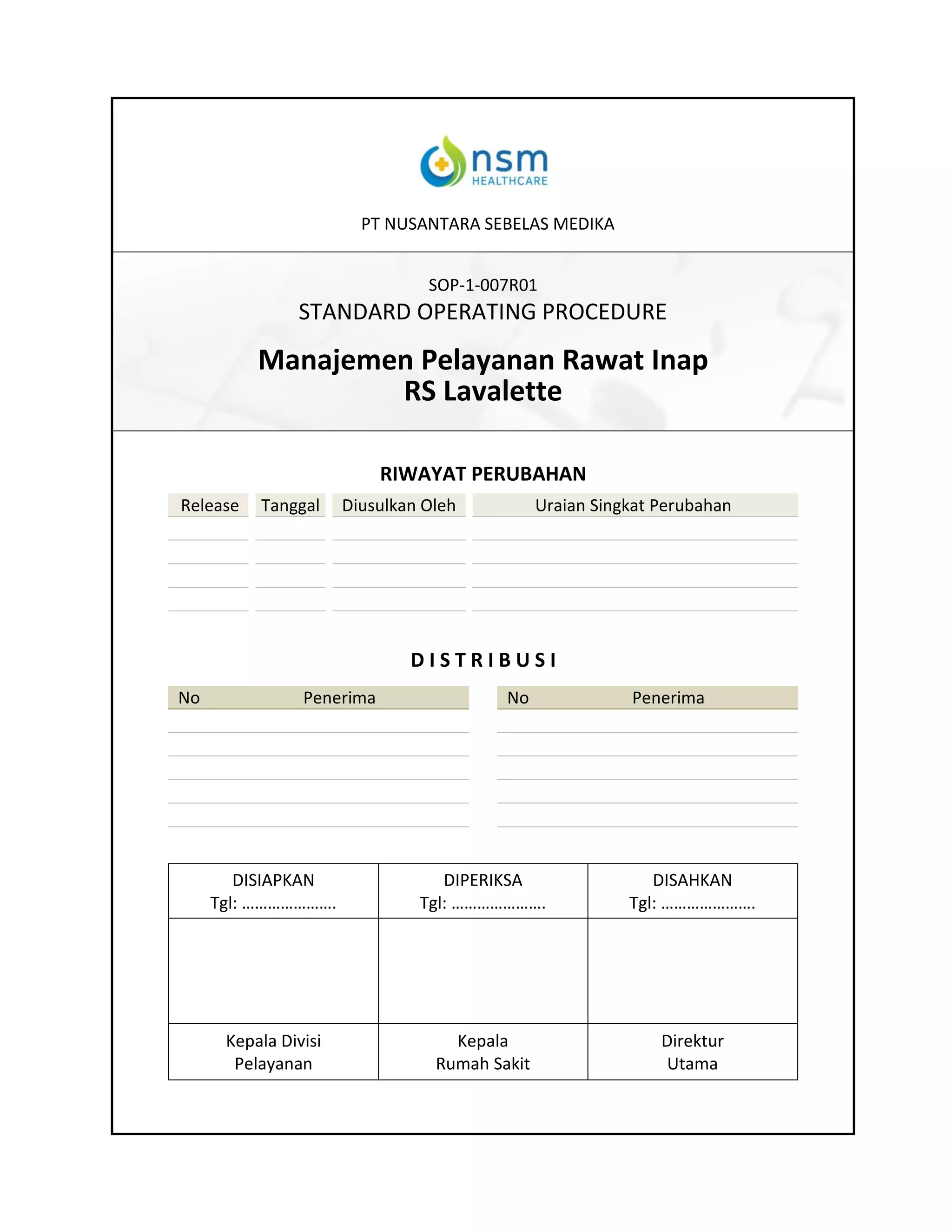 Sop 1 007 Manajemen Pelayanan Rawat Inap Pdf