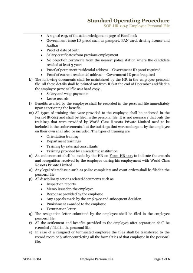 Standard Operating Procedures