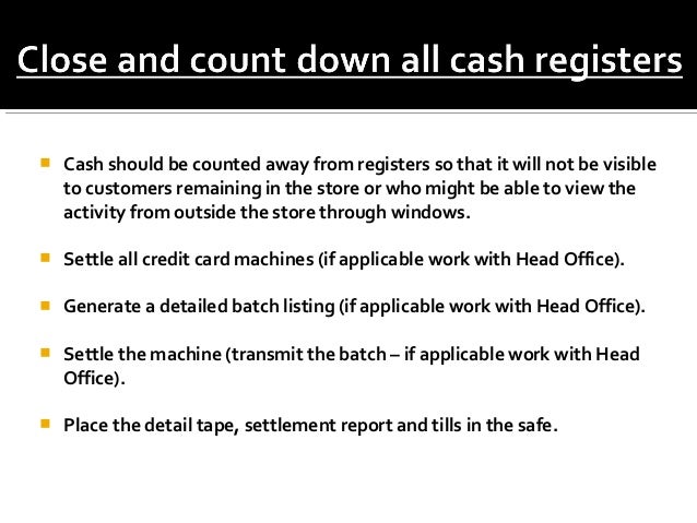 Store Operating Procedures