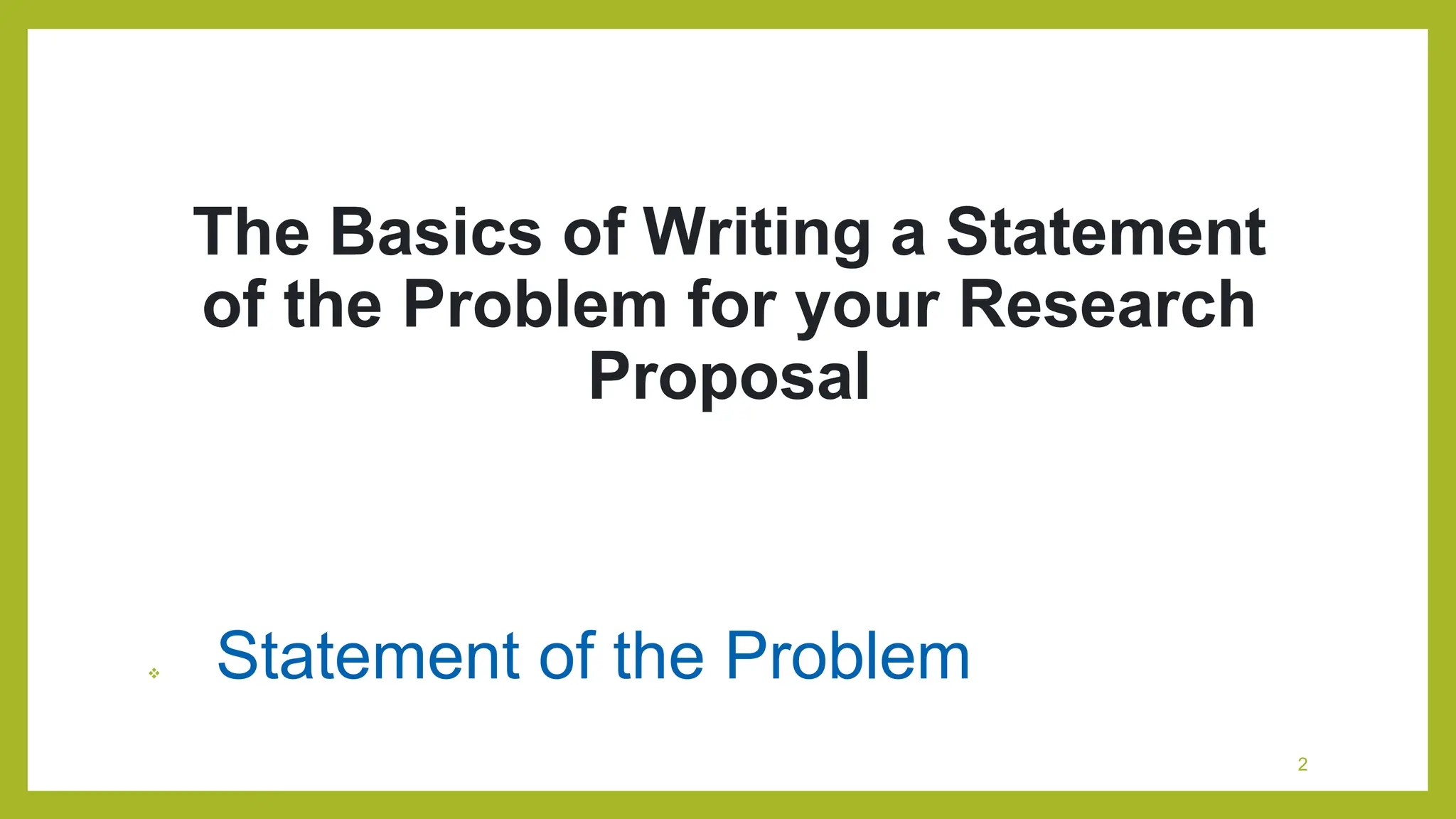 SOP (statement of the problem) research 1.pptx | Education