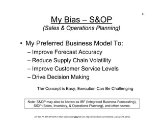 S&OP Overview - Implementation Approach - Biel- 01-18-12 | PDF