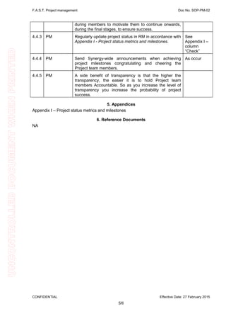 SOP PM-02 FAST project management v1-signed | PDF