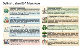 Definisi dalam EbA Mangrove
 