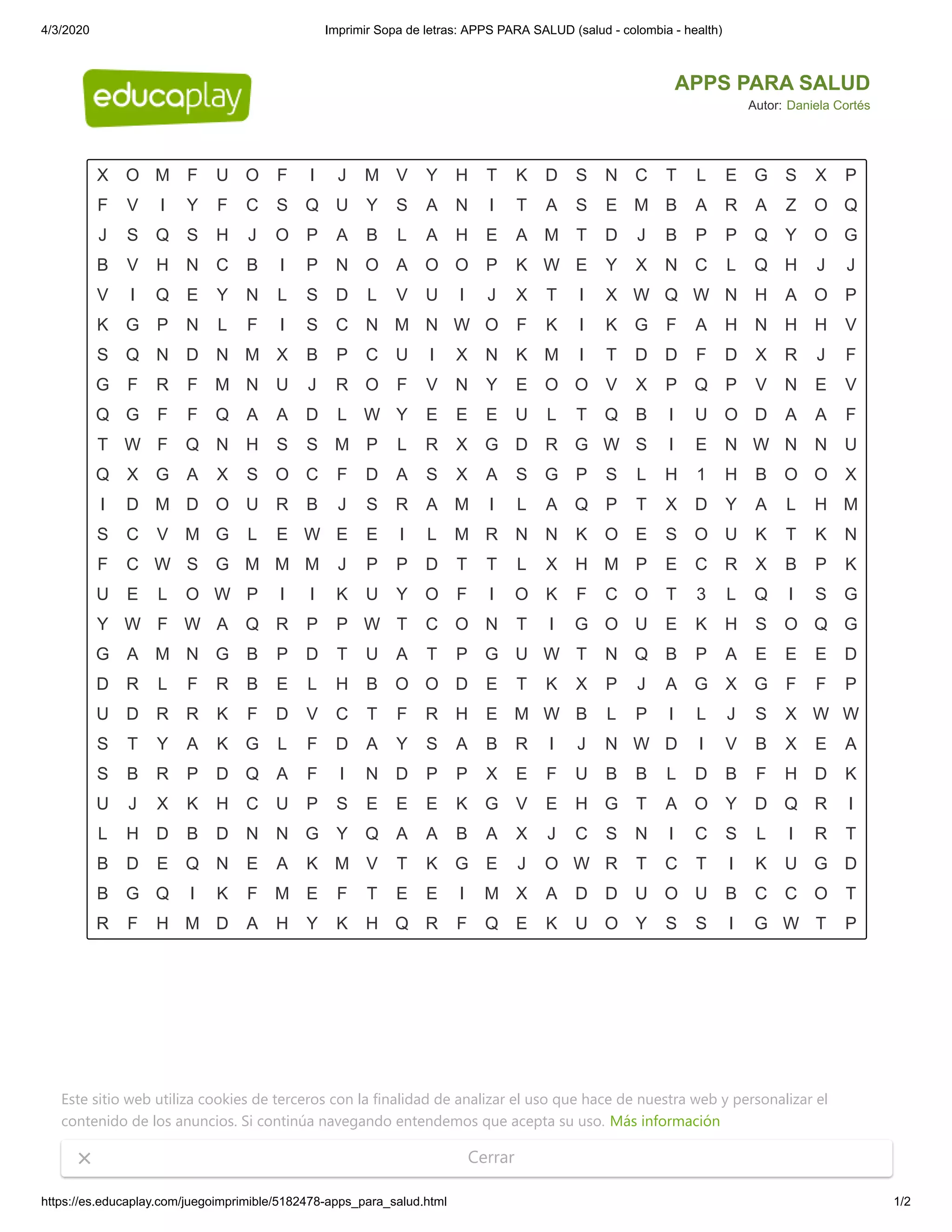 Sopa De Letras Imprimible