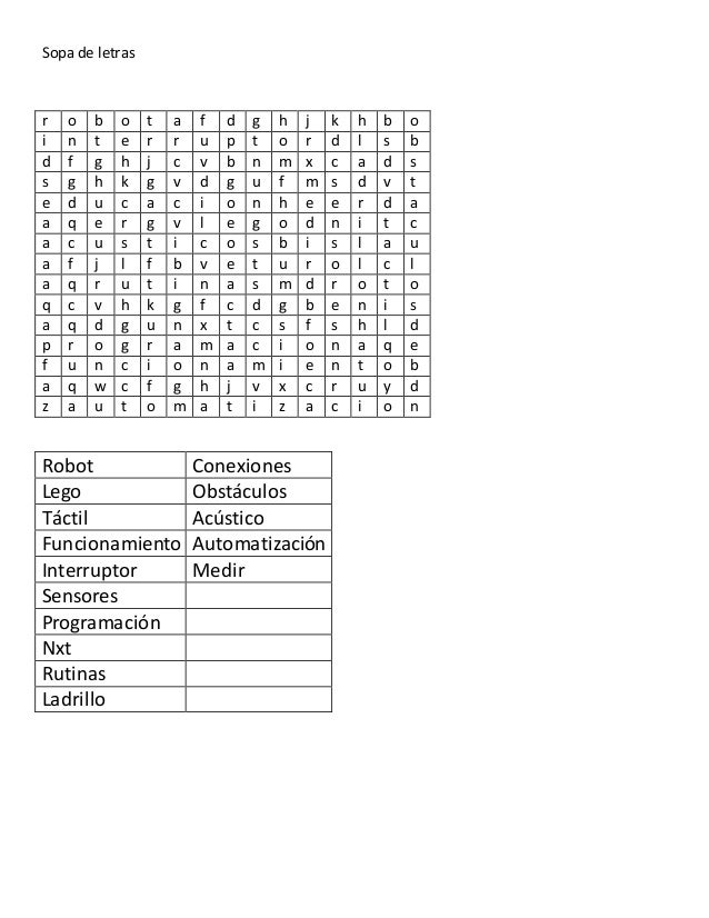 Sopa de letras informatica Sopa de letras informatica