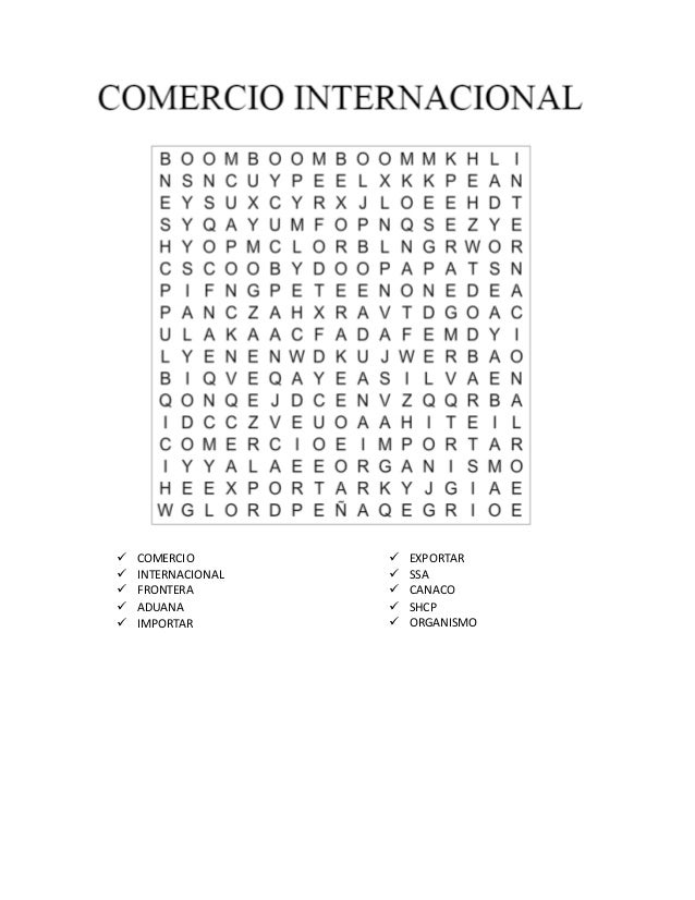 Resultado de imagen de formas diferentes de comercio internacional sopa de letras
