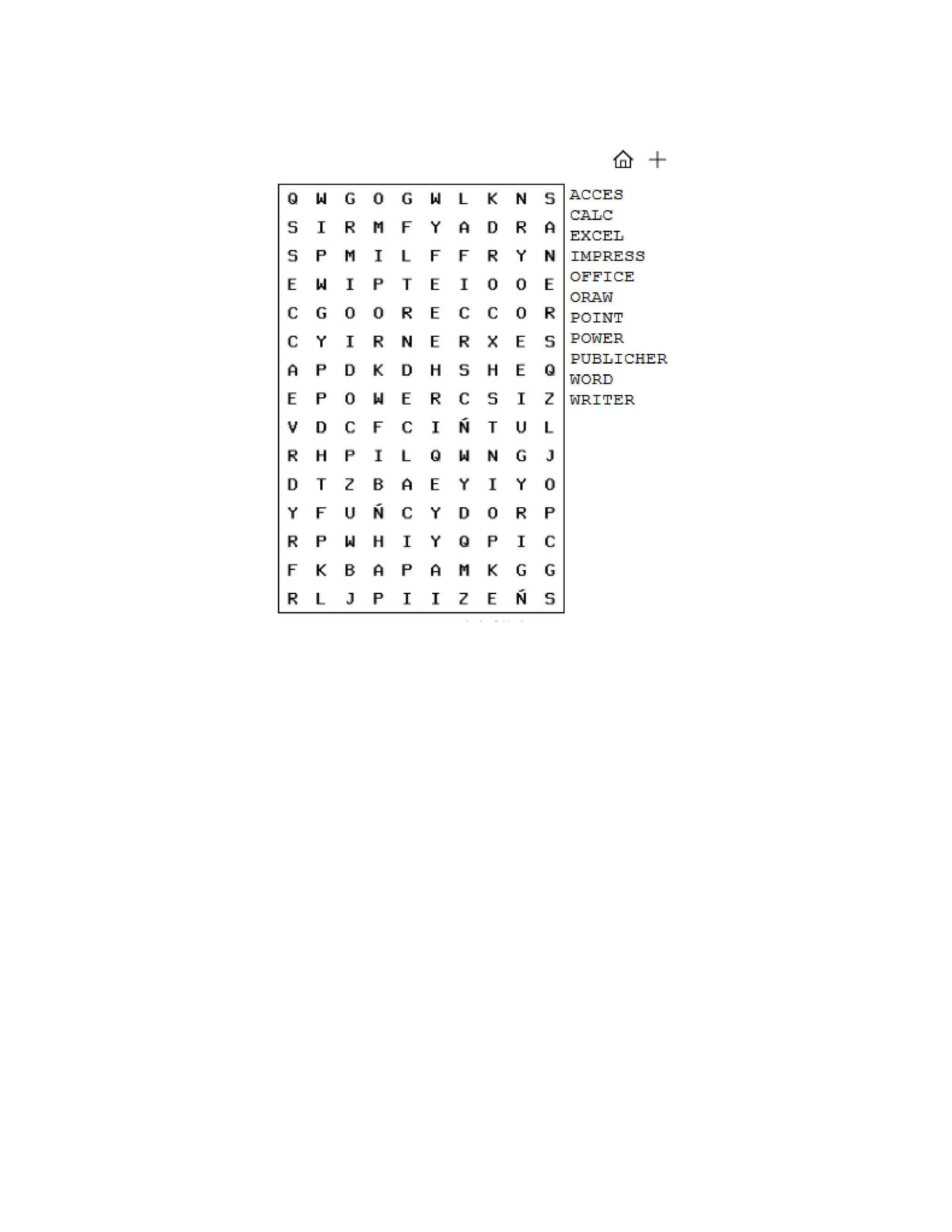 Sopa de letras ofimatica | PDF