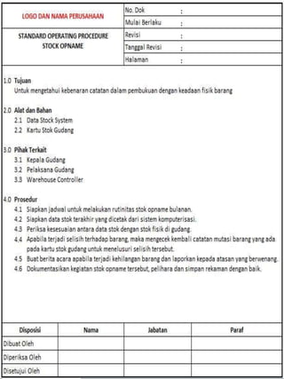 Standard Operating Procedur (SOP) Akuntansi Keuangan | PPSX