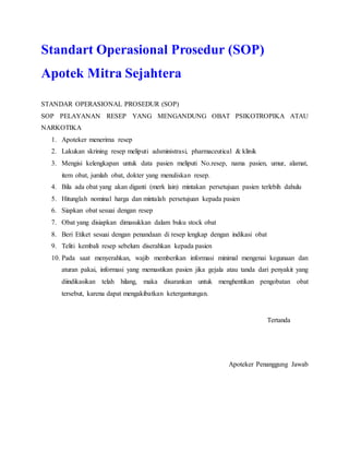 Contoh SOP Apotek