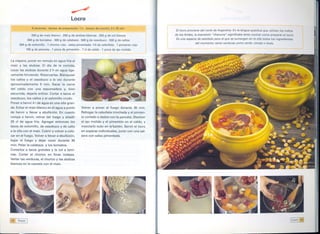 ~
                                                 Locro
                                                                                                           EIlocro proviene del norte de Argentina. En la lengua quechua que utilizan los indios
                   250 9 de maíz blanco. 250 9 de alubias blancas.         250 9 de col blanca            de los Andes, la expresión "chanuna" significaba tanto cocinar como preparar ellocro.
               300 9 de boniatos . 300 9 de calabaza.     500 9 de ossobuco      . 500 9 de callos         Es una especie de estofado para el que se sumergen en la olla todos los ingredientes
                                                                                                                         del momento: tanto verduras como cerdo, conejo o buey.
        500 9 de solomillo.    1 chorizo rojo. salsa pimentada:   1/4 de cebolleta.     1 pimiento rojo
               100 9 de panceta.   1 pizca de pimentón.   7 el de caldo.     1 pizca de ajo molido


La víspera, poner en remojo en agua fría el
maíz y las alubias. El día de la comida,
cocer las alubias durante 2 h en agua lige-
ramente hirviendo. Reservarlas. Blanquear
los callos y el ossobuco a la vez durante
aproximadamente 5 mino Sacar la carne
del caldo con una espumadera y, bien
escurrida, dejarla enfriar. Cortar a tacos el
ossobuco, los callos y el solomillo crudo.
Poner a hervir 4 I de agua en una olla gran-
de. Echar el maíz blanco en el agua a punto               Volver a poner al fuego durante 30 mino
de hervir y llevar a ebullición. En cuanto                Rehogar la cebolleta trinchada y el pimien-
rompa a hervir, retirar del fuego y añadir                to cortado a dados con la panceta. Disolver
25 cl de agua fría. Agregar entonces los                  el ajo molido y el pimentón en el caldo, y
tacos de solomillo, de ossobuco y de callo                mezclarlo todo en lal'sartén. Servir el lacro
ala olla con el maíz. Cubrir y volver a colo-             en soperas individuales, junto con una sal-
car en el fuego. Volver a llevar a ebullición,            sera con salsa pimentada.
bajar el fuego y dejar cocer durante 30
mino Pelar la calabaza y los boniatos.
Cortarlos a tacos grandes y la Gol a lami-
nas. Cortar el chorizo en finas rodajas.
Verter las verduras, el chorizo y las alubias
blancas en la cazuela con el maíz.




[l~2   Sopas   I                                                                                                                                                                              ILocro4~1
 