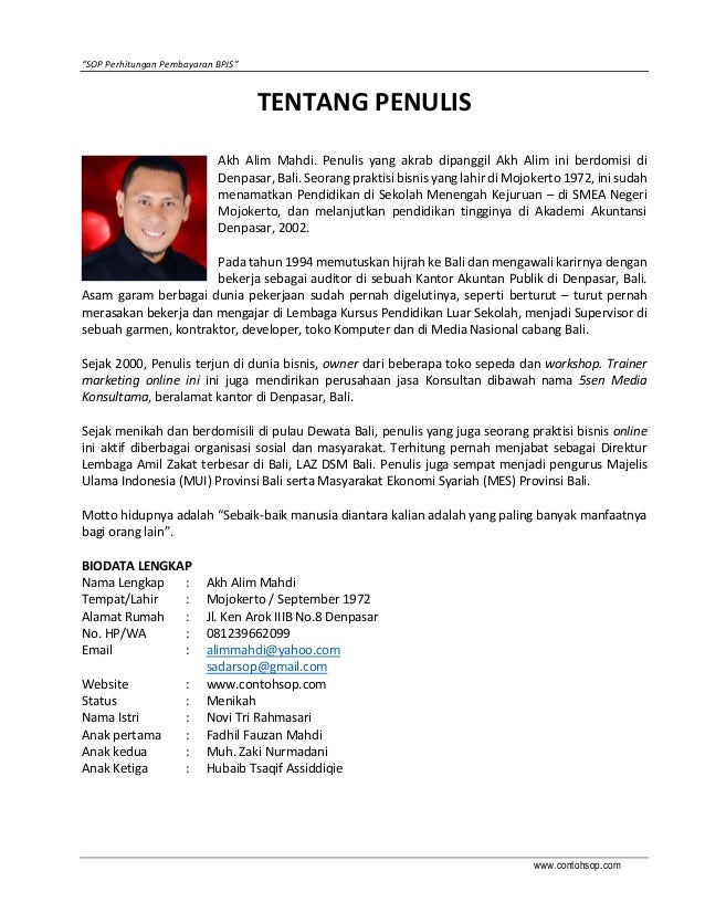 SOP PERHITUNGAN & PEMBAYARAN BPJS KETENAGAKERJAAN dan BPJS 