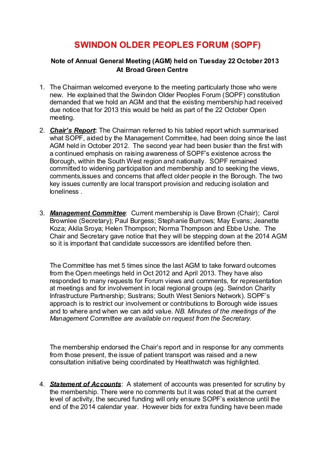 Sopf open meeting note and agm 2013 minutes