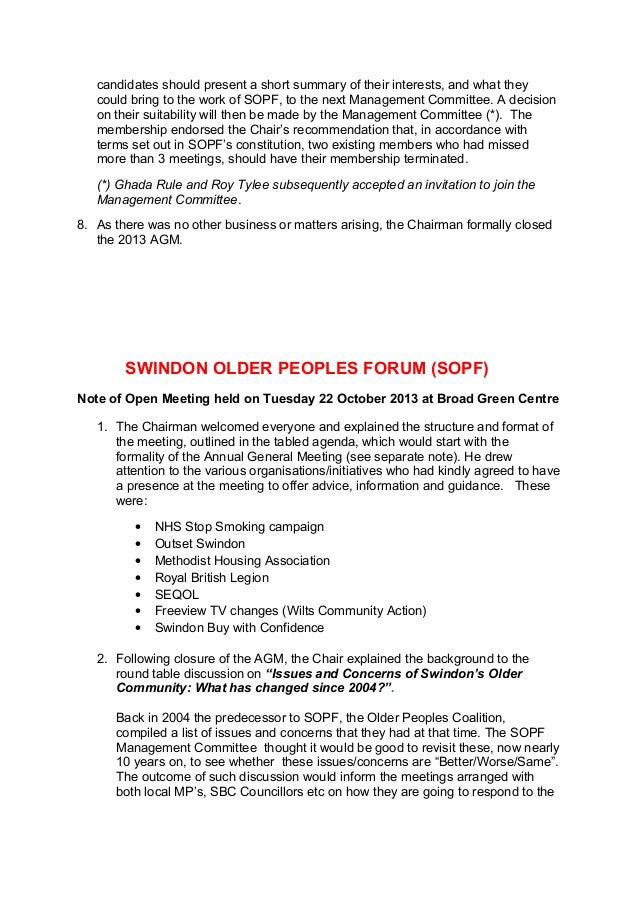 Sopf open meeting note and agm 2013 minutes