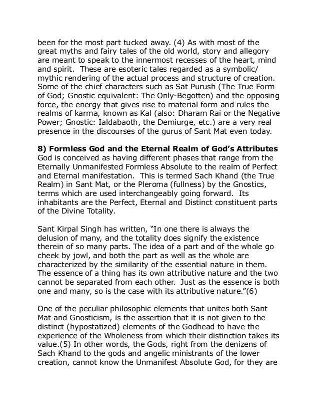 Sophia S Passion Sant Mat And The Gnostic Myth Of Creation