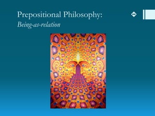 Prepositional Philosophy: 
Being-as-relation
 