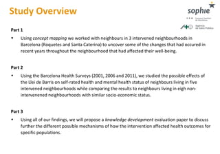 Part 1
• Using concept mapping we worked with neighbours in 3 intervened neighbourhoods in
Barcelona (Roquetes and Santa C...