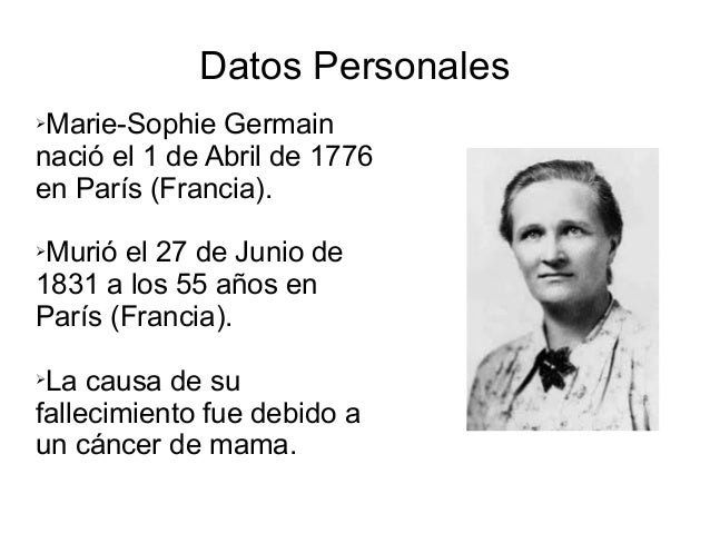 Resultado de imagen de Fotos de Sophie Germain