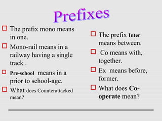 Prefixes | PPT