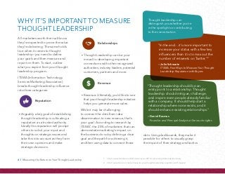42 Measuring the Return on Your Thought Leadership
You clearly need to set short and
long-term goals. But what should
thos...