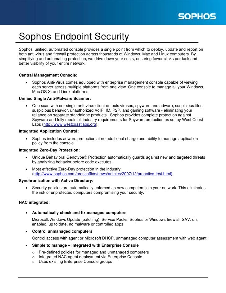Sophos nac