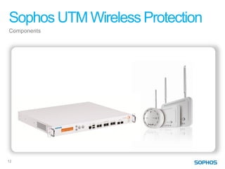 Sophos UTM Wireless Protection
Components



                            Now also
                            available
                          Sophos AP 50




12
 
