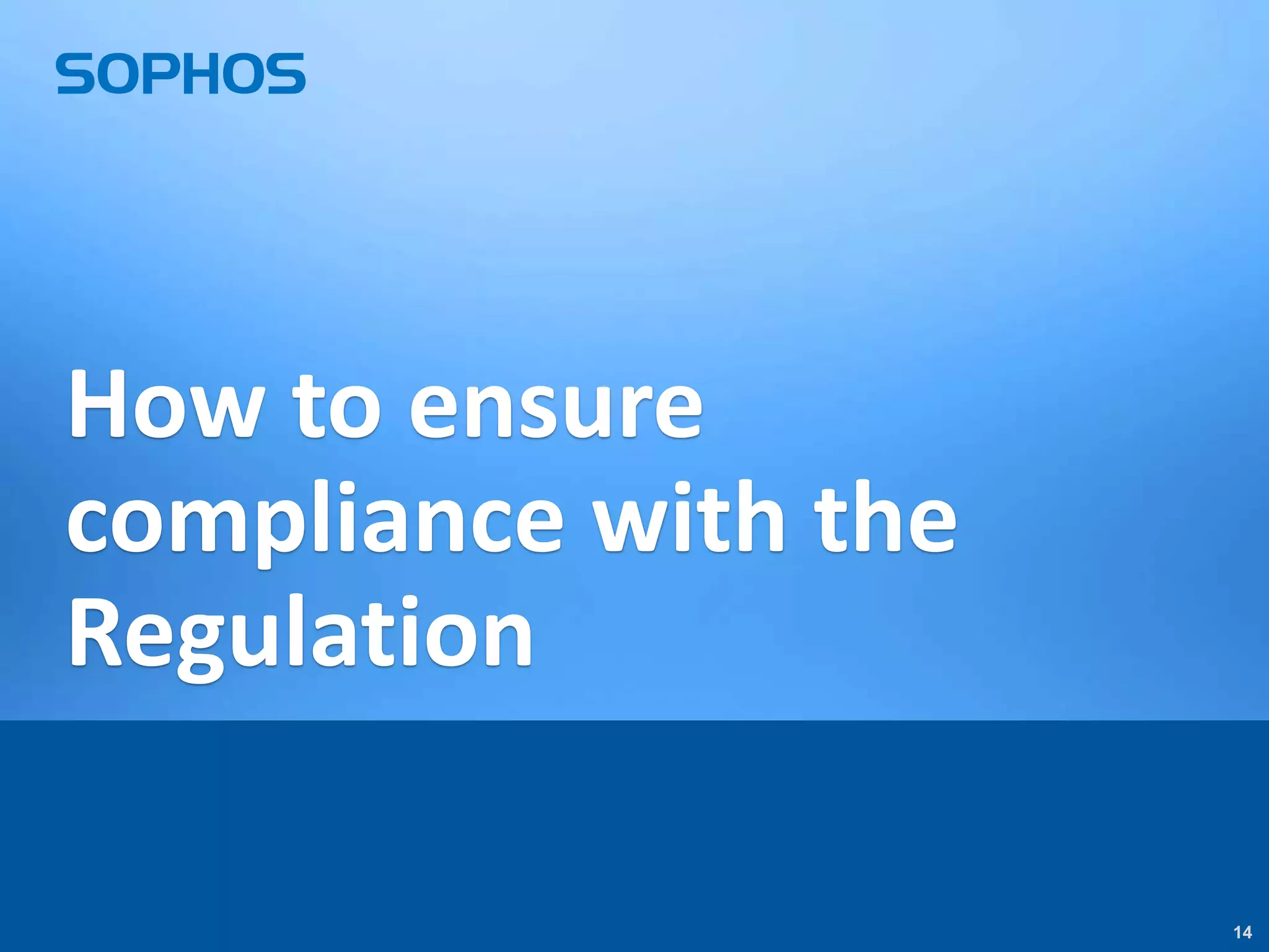 1414
How to ensure
compliance with the
Regulation
 