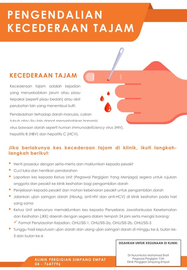 Standard Operating Procedure klinik Sharp injury | PDF