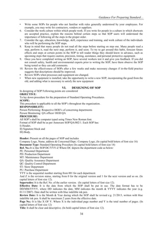 Sop literature | PDF