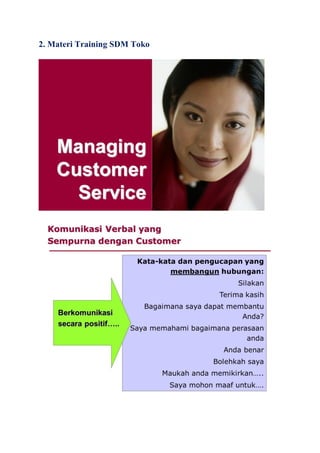 2. Materi Training SDM Toko
 