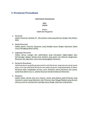 3. Peraturan Perusahaan
 
