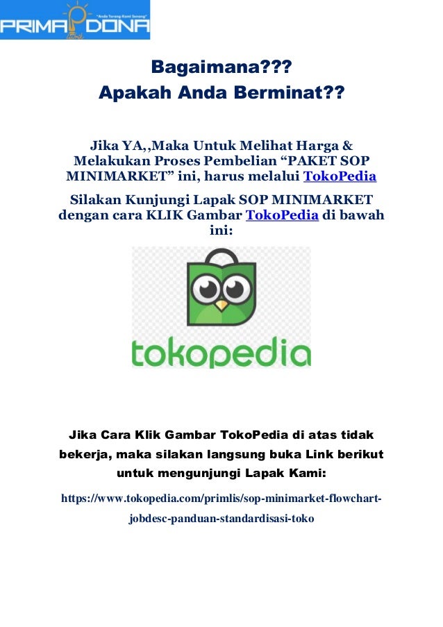 Standar Operasional Prosedur (SOP) Minimarket (Toko Retail 