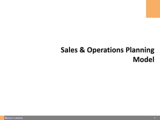 Manav Lalotra 1
Sales & Operations Planning
Model
 