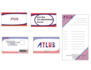 © Atlus U.S.A., Inc.
6400 Oak Canyon, Suite 100,Irvine, CA 92618, Tel: 949-788-
Luis Ruz
Tlf: 04243526369
Correo
© Atlus U.S.A., Inc.
6400 Oak Canyon, Suite 100,Irvine, CA 92618,
Tel: 949-788-0455
Fax: 949-788-0433
www.atlus.com/
Gerente General
Luis Manuel Ruz ovalles
C.I: 20989866
Tlf: 04243526369
96386527113348576
© Atlus U.S.A., Inc.
6400 Oak Canyon, Suite 100,Irvine, CA 92618, Tel: 949-788-0455, Fax: 949-788-0433
www.atlus.com/
 