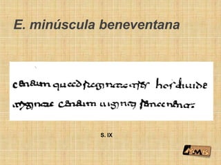 E. minúscula beneventana
S. IX
 
